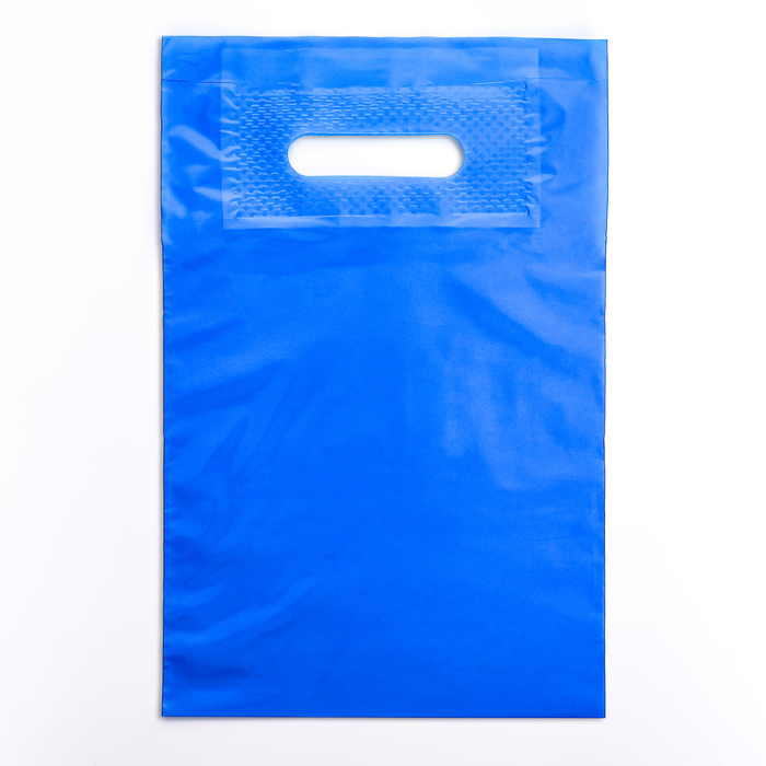 Пакет полиэтиленовый с вырубной ручкой, Лазурный 20-30 См, 50 мкм (50 шт.)