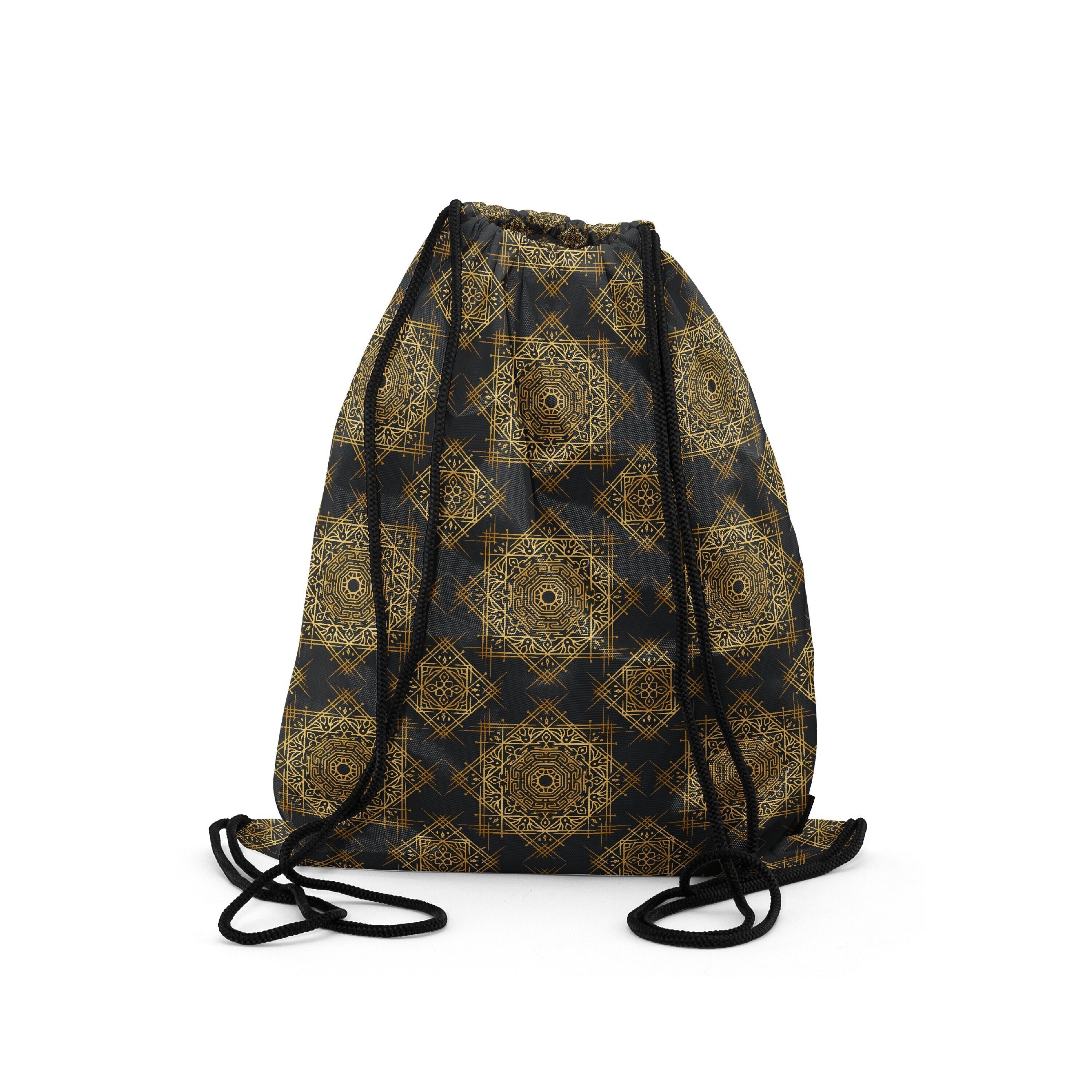 

Мешок-рюкзак для сменной обуви Burnettie LuxuryGoldPattern08Big, Черный