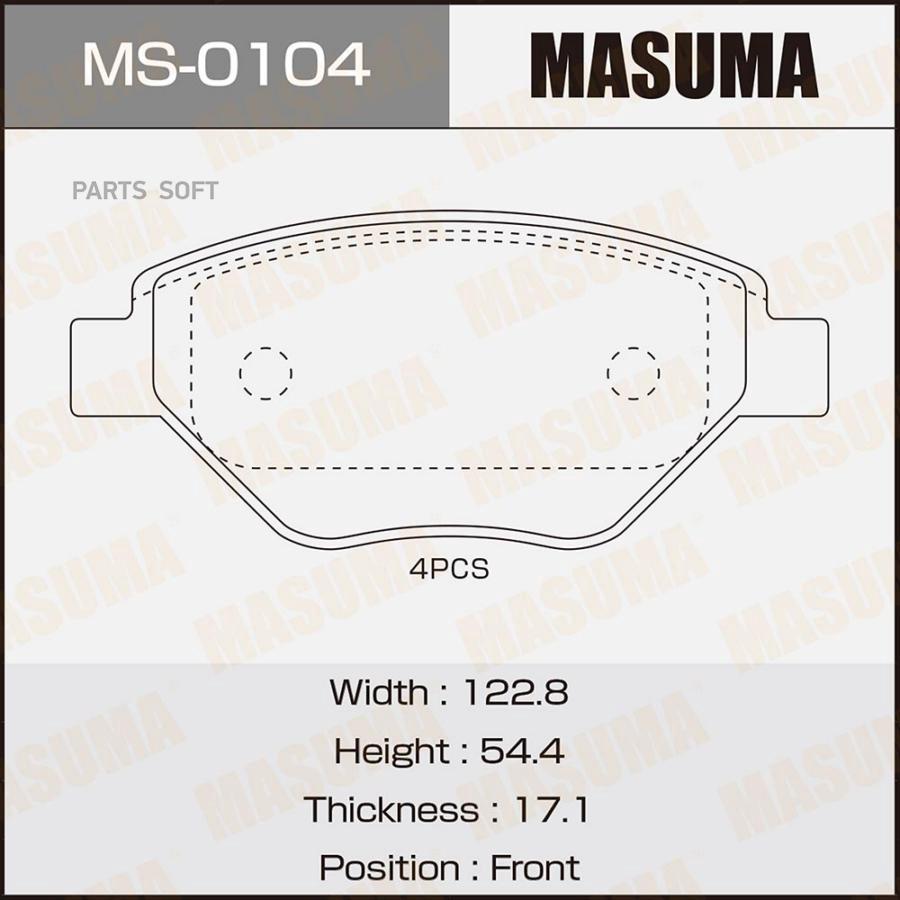 

Колодки тормозные RENAULT MEGANE II 02- перед. MASUMA MS-0104