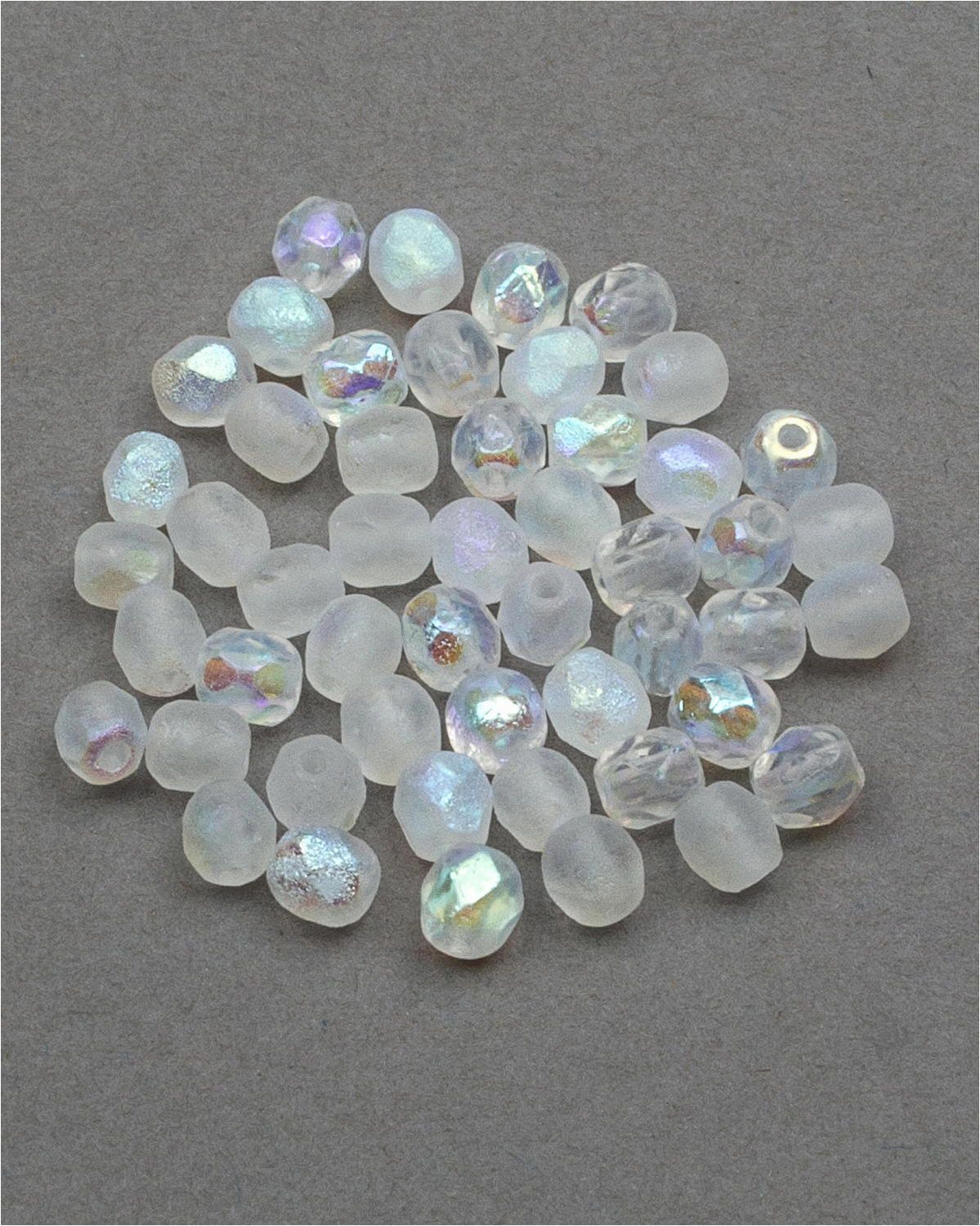 

Стеклянные чешские бусины ганеные круг 4 мм Crystal Etched AB Full 50шт, Разноцветный, FP-4