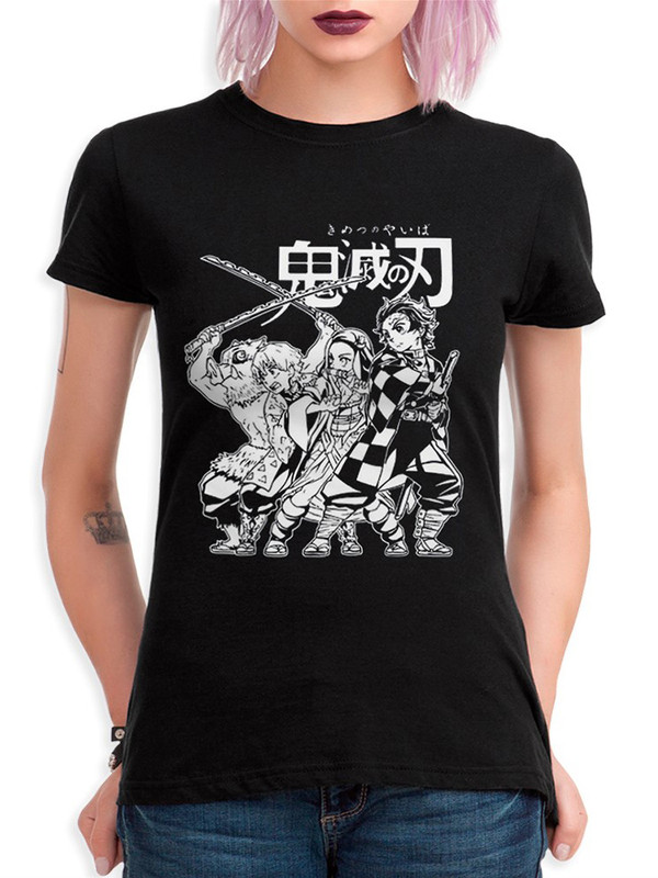 

Футболка женская DreamShirts Studio Demon Slayer / Аниме черная L, Черный, Клинок, рассекающий демонов / Demon Slayer / Аниме