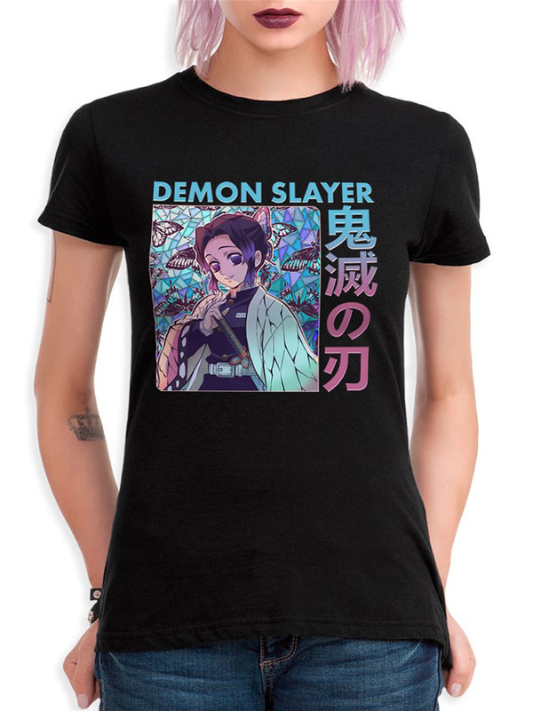 

Футболка женская DreamShirts Studio Demon Slayer / Аниме черная S, Черный, Клинок, рассекающий демонов / Demon Slayer / Аниме