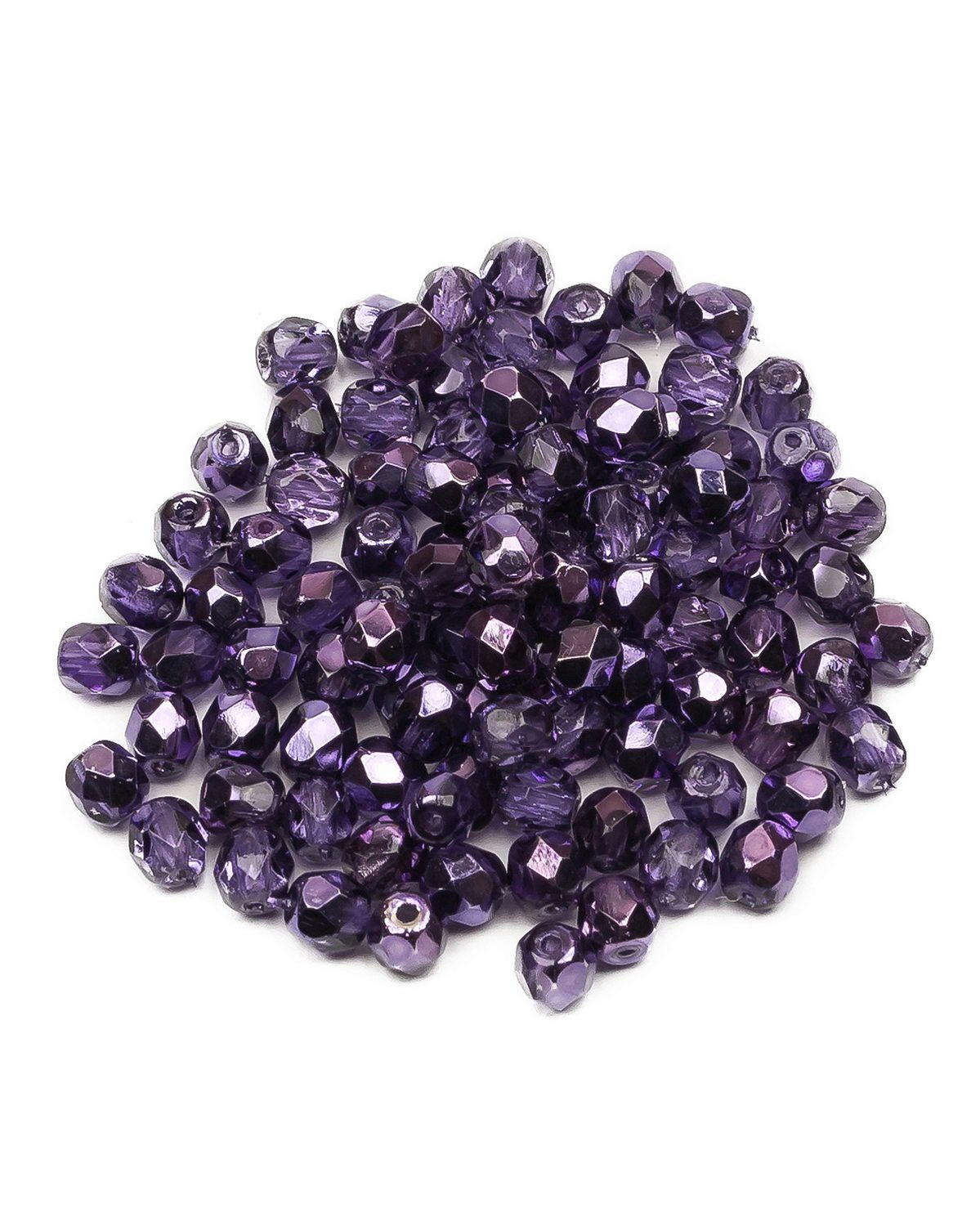 

Стеклянные чешские бусины ганеные круг 4 мм Crystal Violet Metallic Ice 100шт, Фиолетовый, FP-4