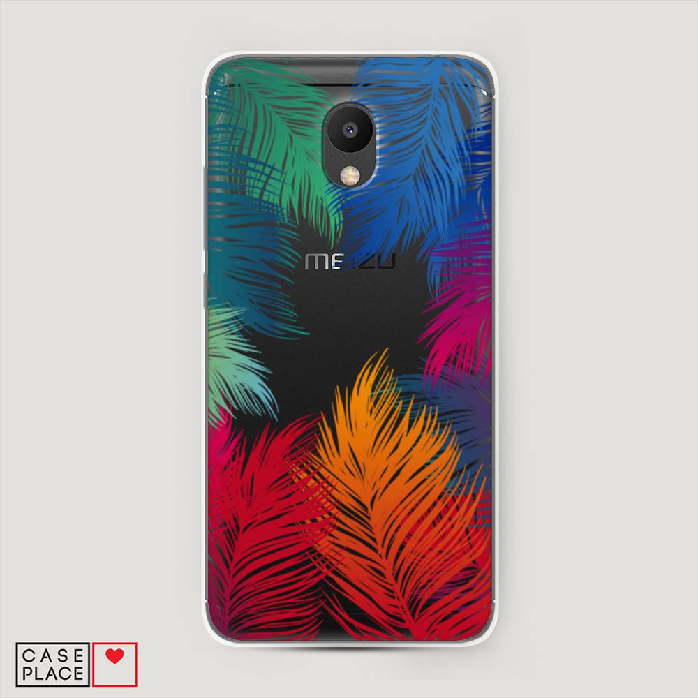 

Чехол Awog на Meizu M6 "Рамка из перьев", Красный, 72050-4