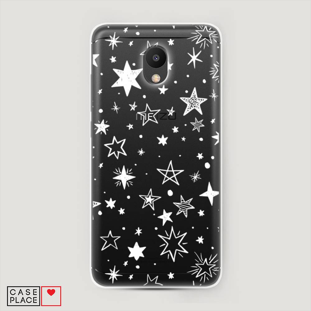 

Чехол Awog на Meizu M6 "Звездочки графика белая", Прозрачный;белый, 72050-7