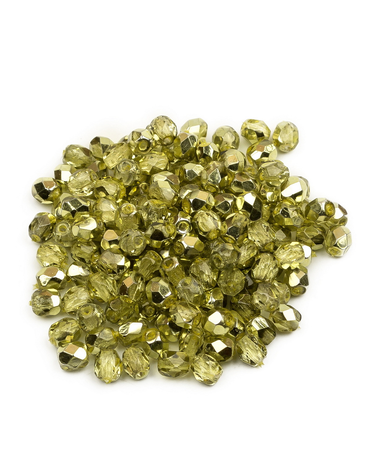 

Стеклянные чешские бусины ганеные круг 4 мм Crystal Lime Metallic Ice 150шт, Зеленый, FP-4