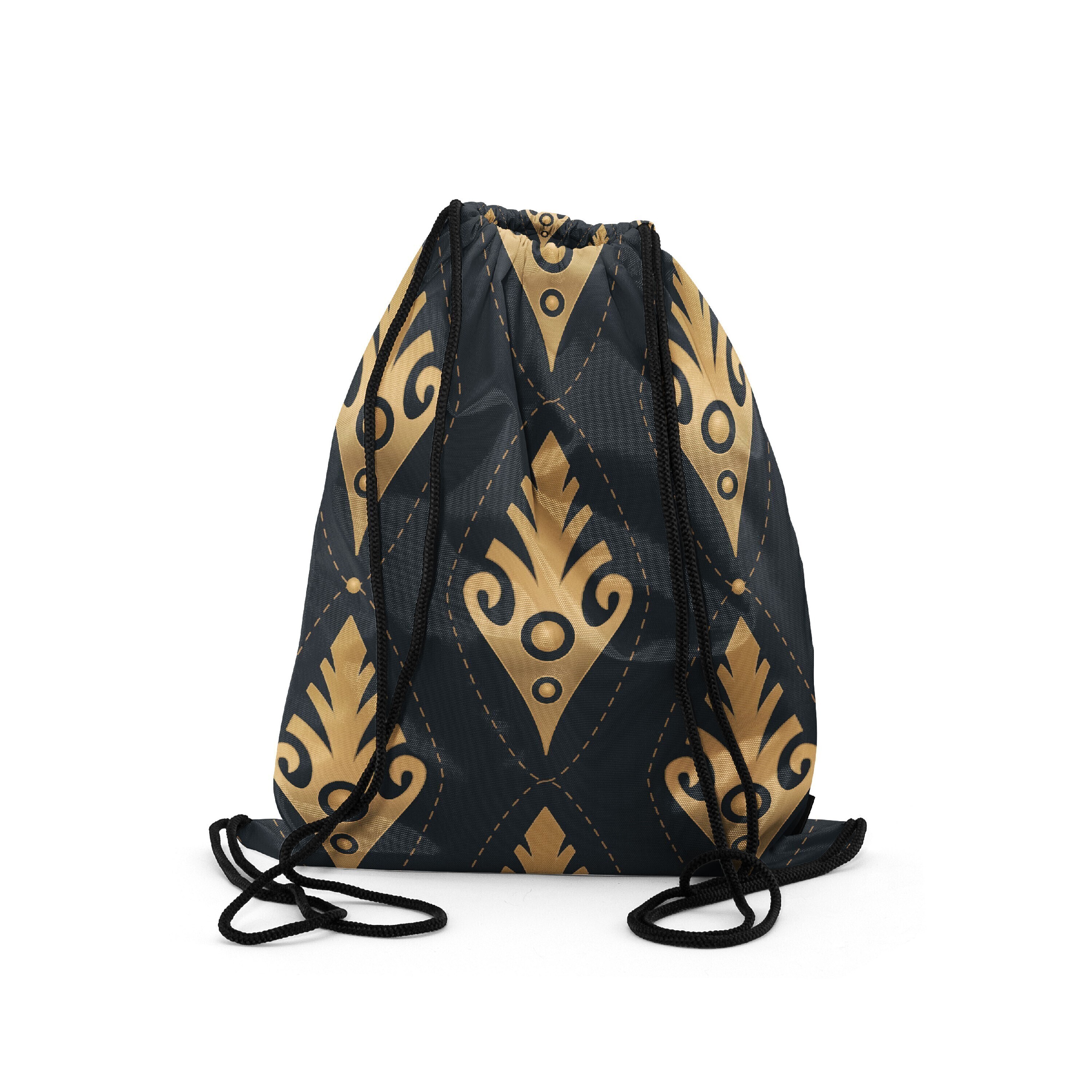 

Мешок-рюкзак для сменной обуви Burnettie LuxuryGoldPattern12, Черный