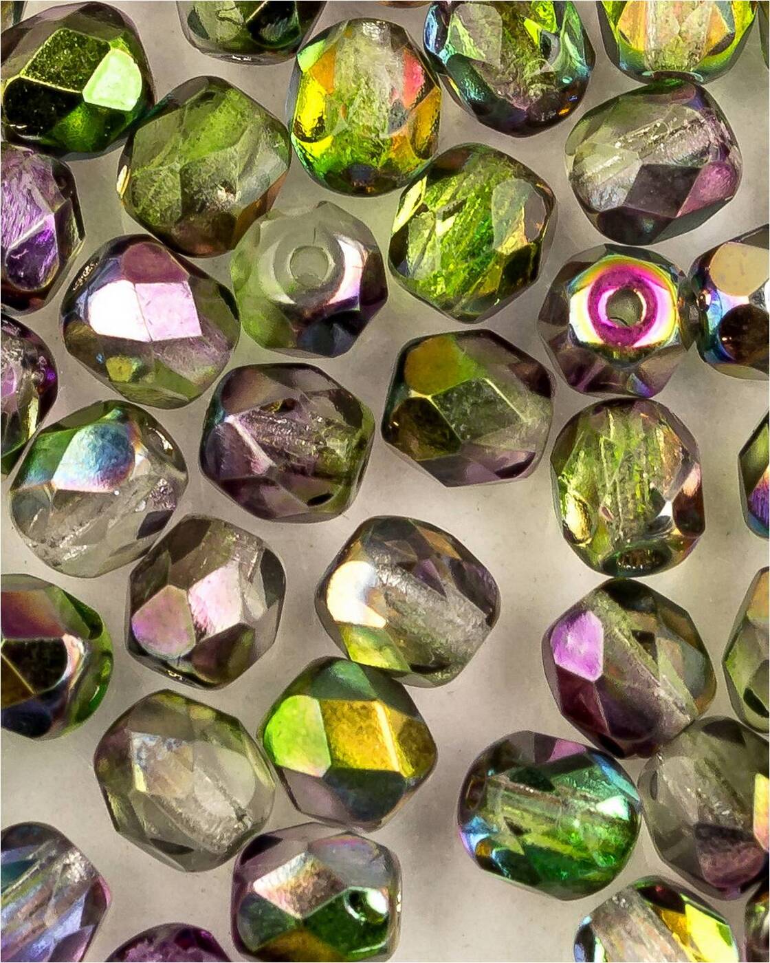 

Стеклянные чешские бусины Fire polished beads ганеные круг 4 мм Crystal Magic Orchid 50шт, Разноцветный, FP-4