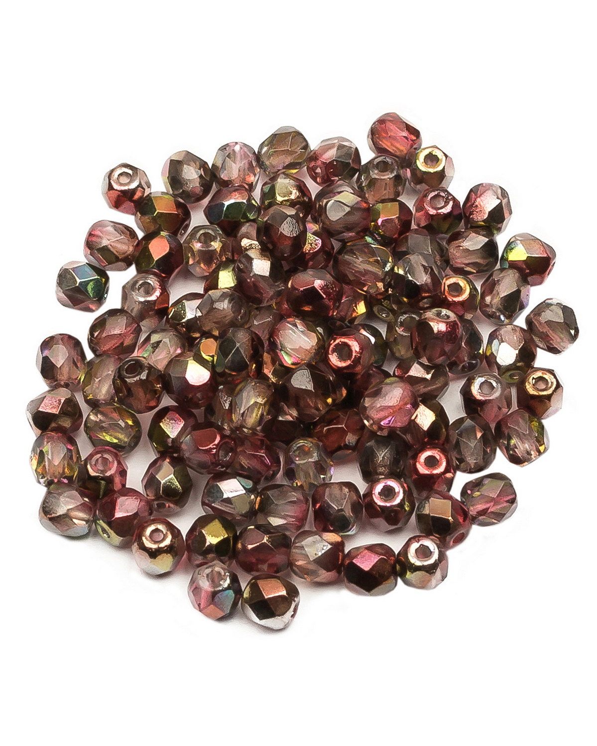 

Стеклянные чешские бусины Fire polished beads ганеные круг 4 мм Crystal Magic Wine 100шт, Разноцветный, FP-4