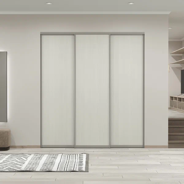 Дверь-купе для гардеробной, шкафа Акцент-Сим 3еркало/Хром, 2206*708 мм, 1 шт