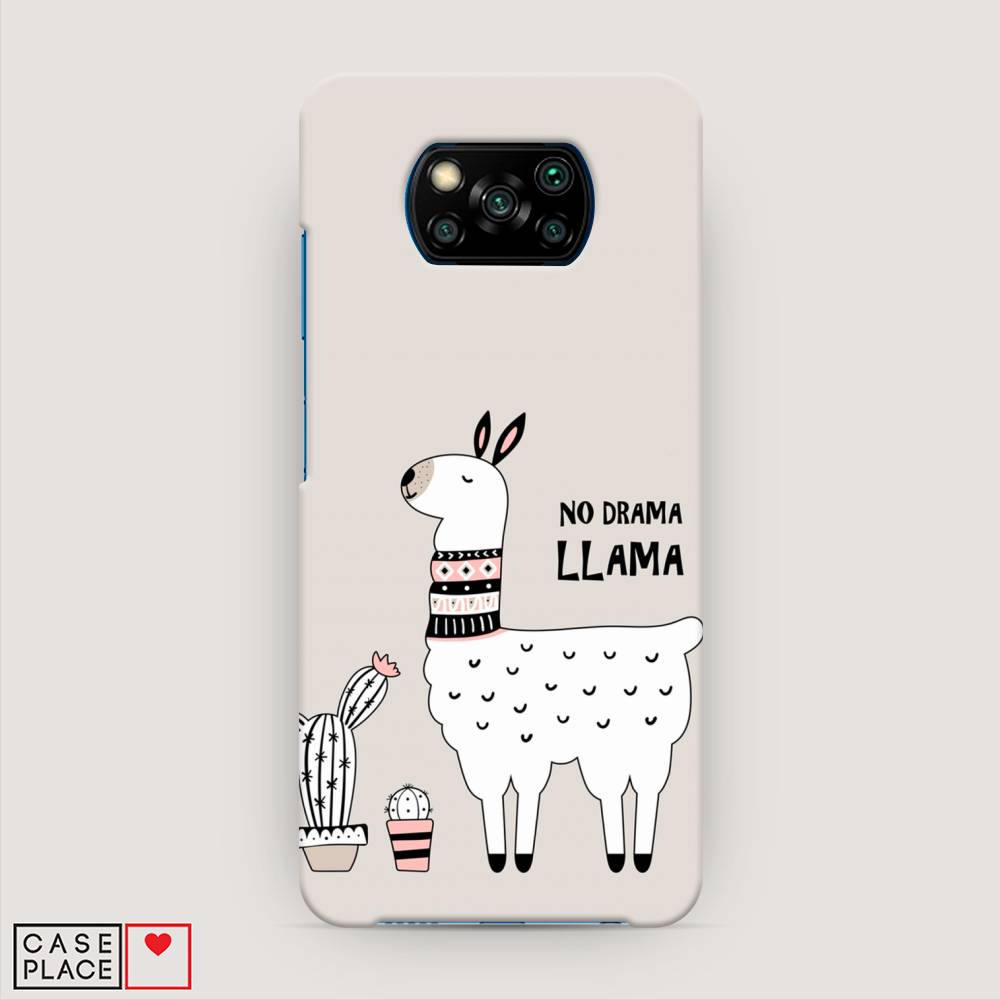 фото Пластиковый чехол "no drama llama" на xiaomi poco x3 nfc awog