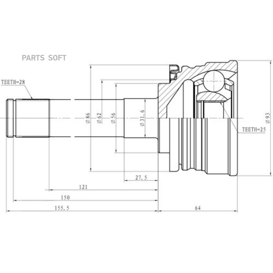 

ШРУС наружный ZIKMAR Z87218R