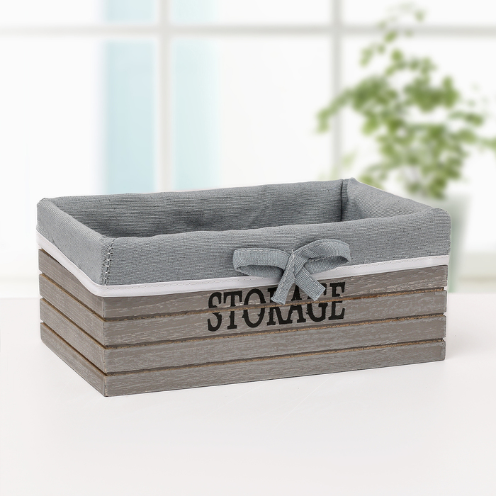 фото Корзина для хранения доляна storage, 24×15×10 см, средний, цвет серый