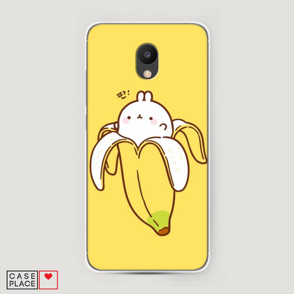

Чехол Awog на Meizu M6 "Зайчик-бананчик", Желтый;белый, 72050-2