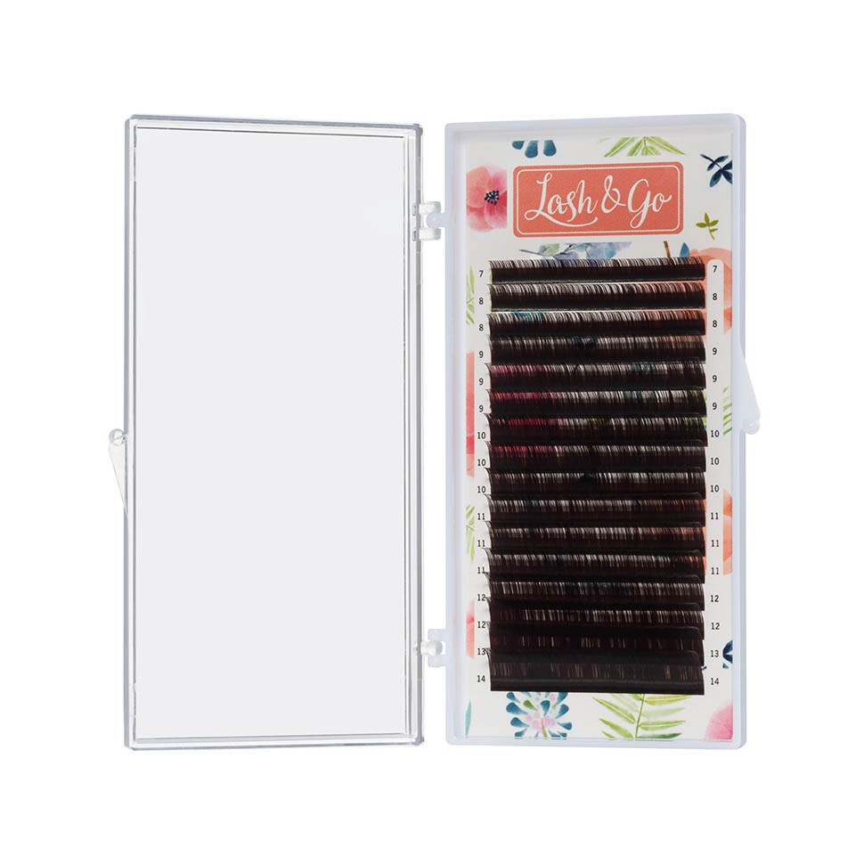 

Коричневые ресницы Lash&Go Эспрессо одна длина 16 линий D 0.1 9