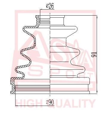 

ASVA TYIU-557 ШРУС внутр.26x138.5 TOYOTA LUCIDA EMINA PREVIA CR1#/2# 1шт