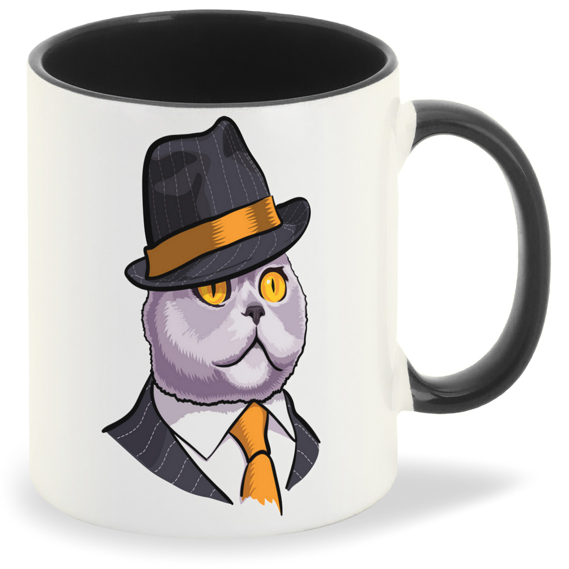 

Кружка CoolPodarok Кот в костюме галстук и шляпа, Кот в костюме галстук и шляпа