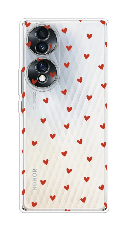 

Чехол Homey на Honor 70 "Red hearts", Красный;прозрачный, 6108250-1