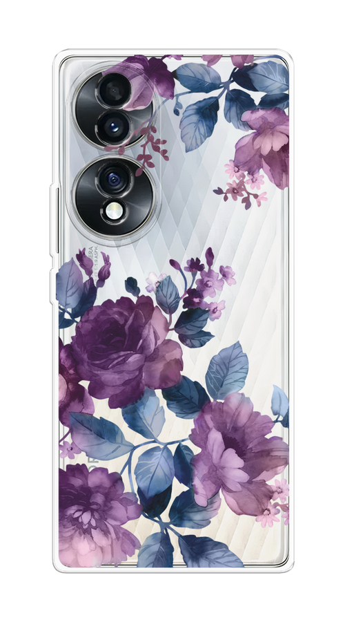 

Чехол Homey на Honor 70 "Purple Blossoms", Синий;фиолетовый, 6108250-1