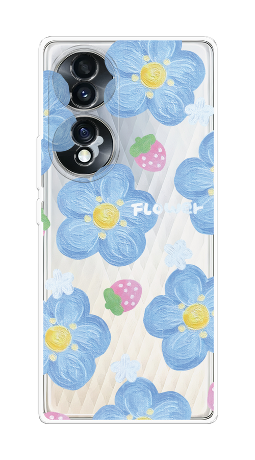 

Чехол Homey на Honor 70 "Цветы и клубники", Прозрачный;голубой;белый, 6108250-1