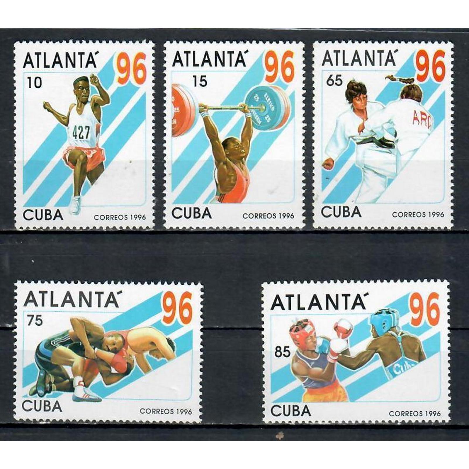 

Почтовые марки Куба Олимпийские игры - Атланта, США Спорт, Бокс, Штанга, Борьба