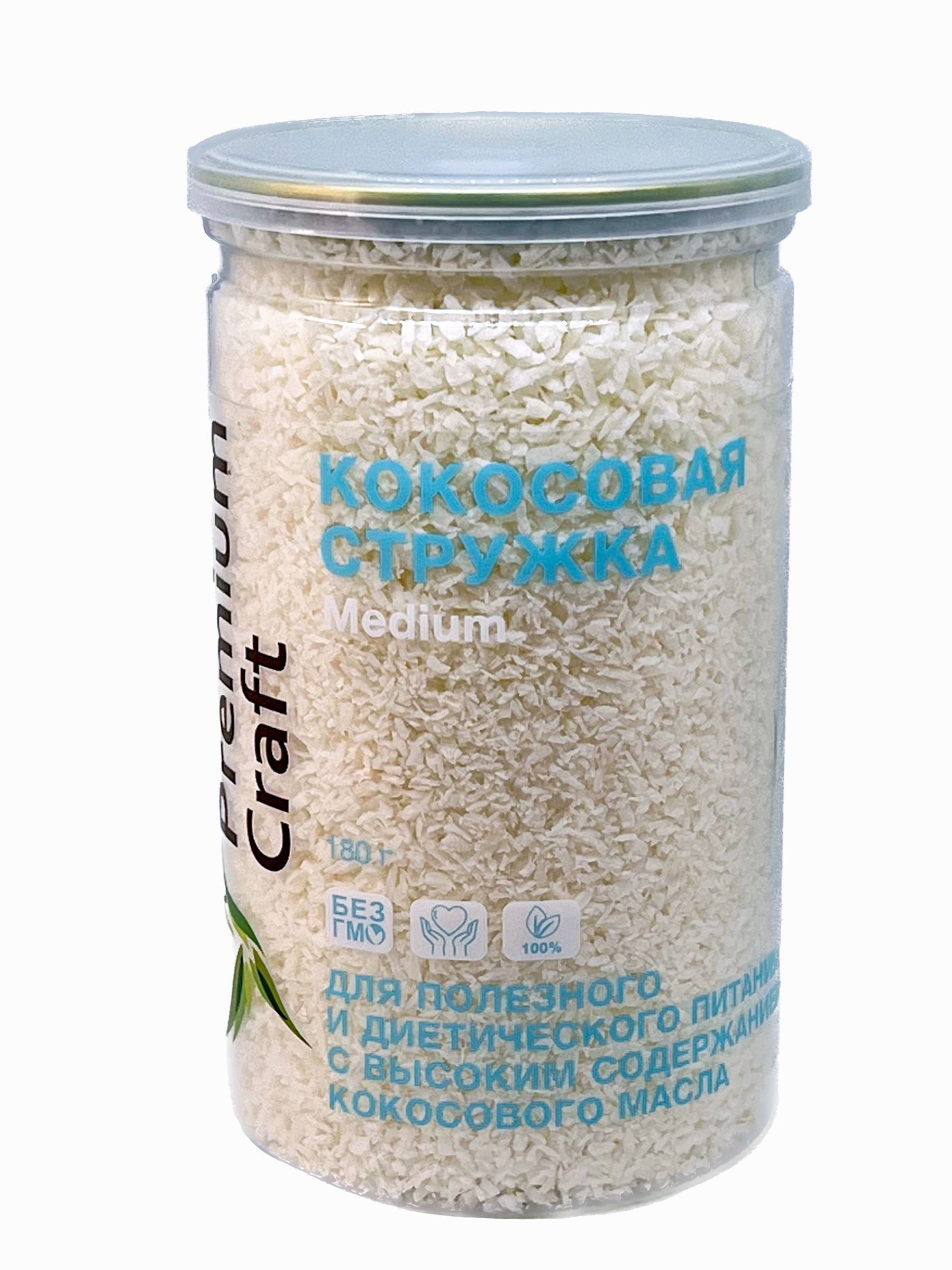 

Кокосовая стружка Premium Craft medium без сахара, 180 г