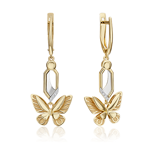

Серьги подвески из золота PLATINA jewelry 02-4812, бриллиант, 02-4812