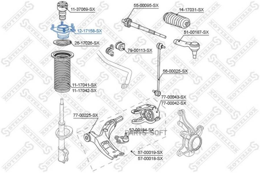 

12-17158-SX_опора амортизатора переднего!\ Honda CR-V RE3/RE4 2007-2012