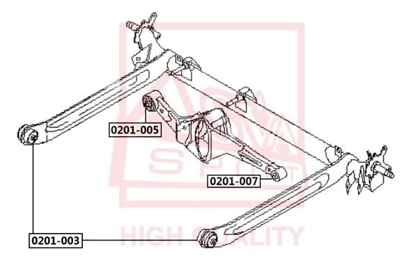 

ASVA 0201-007 С-б.зад.рычага NISSAN ALMERA N15 1995-2000 1шт