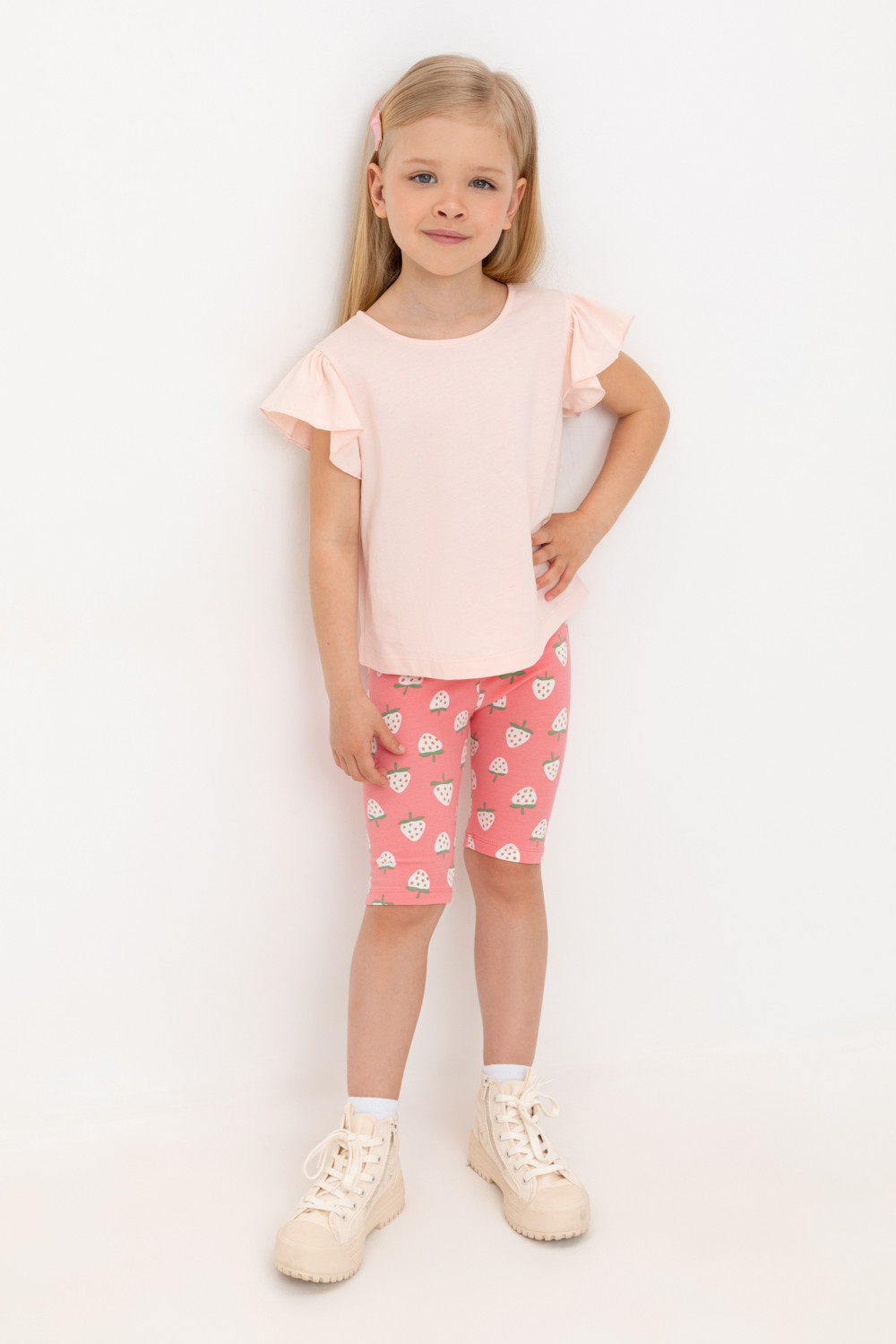 

Велосипедки детские CROCKID МК 4036, клубнично-розовый, клубника, 128, МК 4036