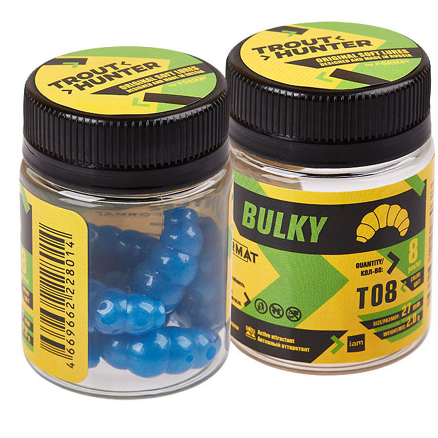 

Силиконовая приманка I AM Company Trout Hunter Bulky 27 мм 27 мм T08 8 шт, Синий