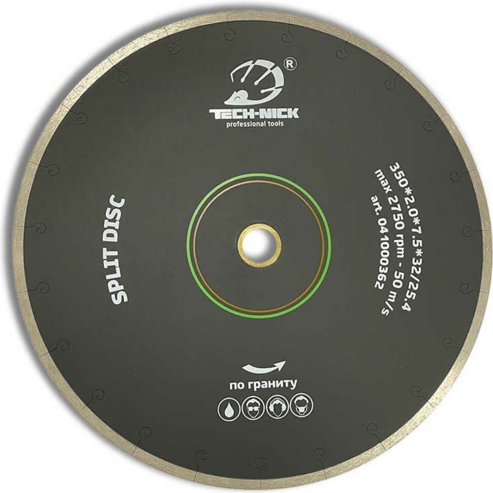 фото Tech-nick диск алмазный сплошной split disc 350х32/25,4 гранит 041000362