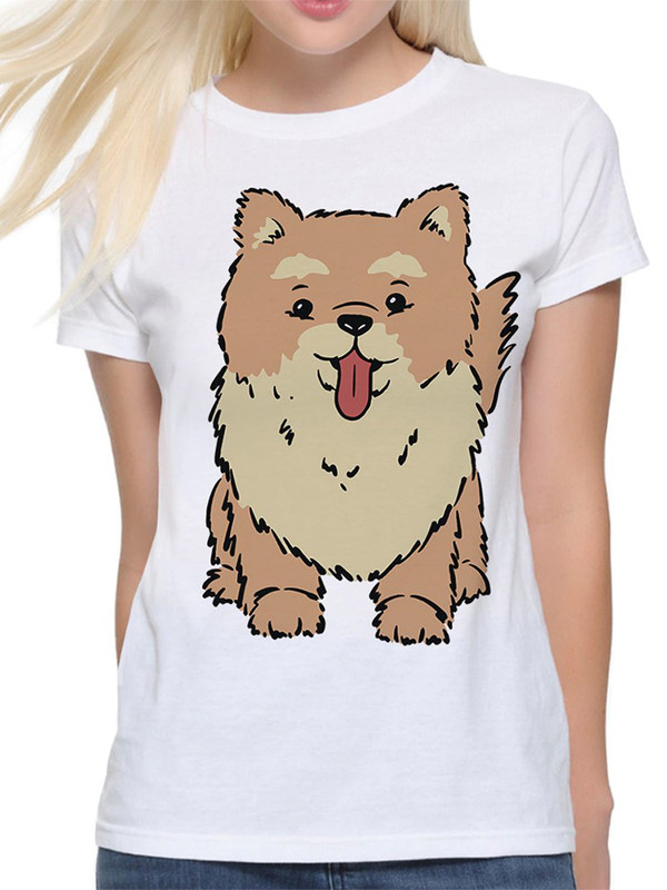 

Футболка женская DreamShirts Studio Померанский шпиц / Собака / с собакой белая 2XL, Белый, Померанский шпиц / Собака / с собакой