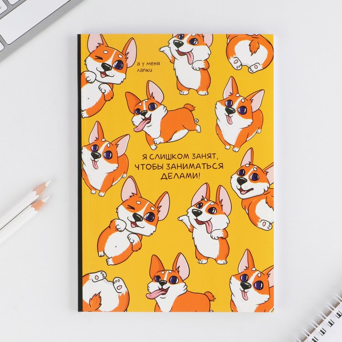 

ArtFox Ежедневник в точку «Корги» А5, 64 листа