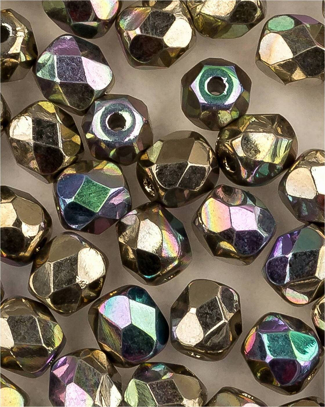 

Стеклянные чешские бусины ганеные круг 4 мм Crystal Glittery Argentic 50шт, Серебристый, FP-4