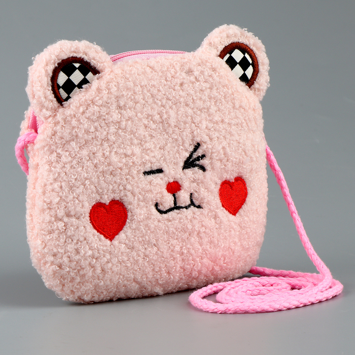 Мягкая сумка Мишка нежно розовый шкатулка кожзам для украшений элегия квадратная розовый 5х10х10 см