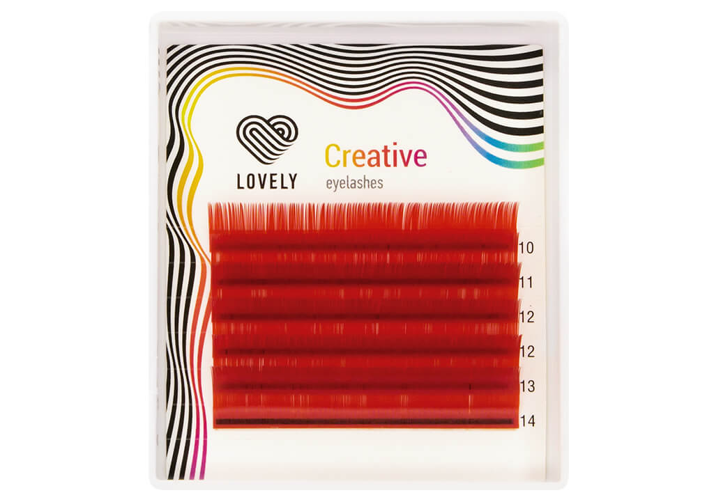 

Ресницы Lovely красные мини 6 линий С 0.10 7-11, Красный, 4627154593705