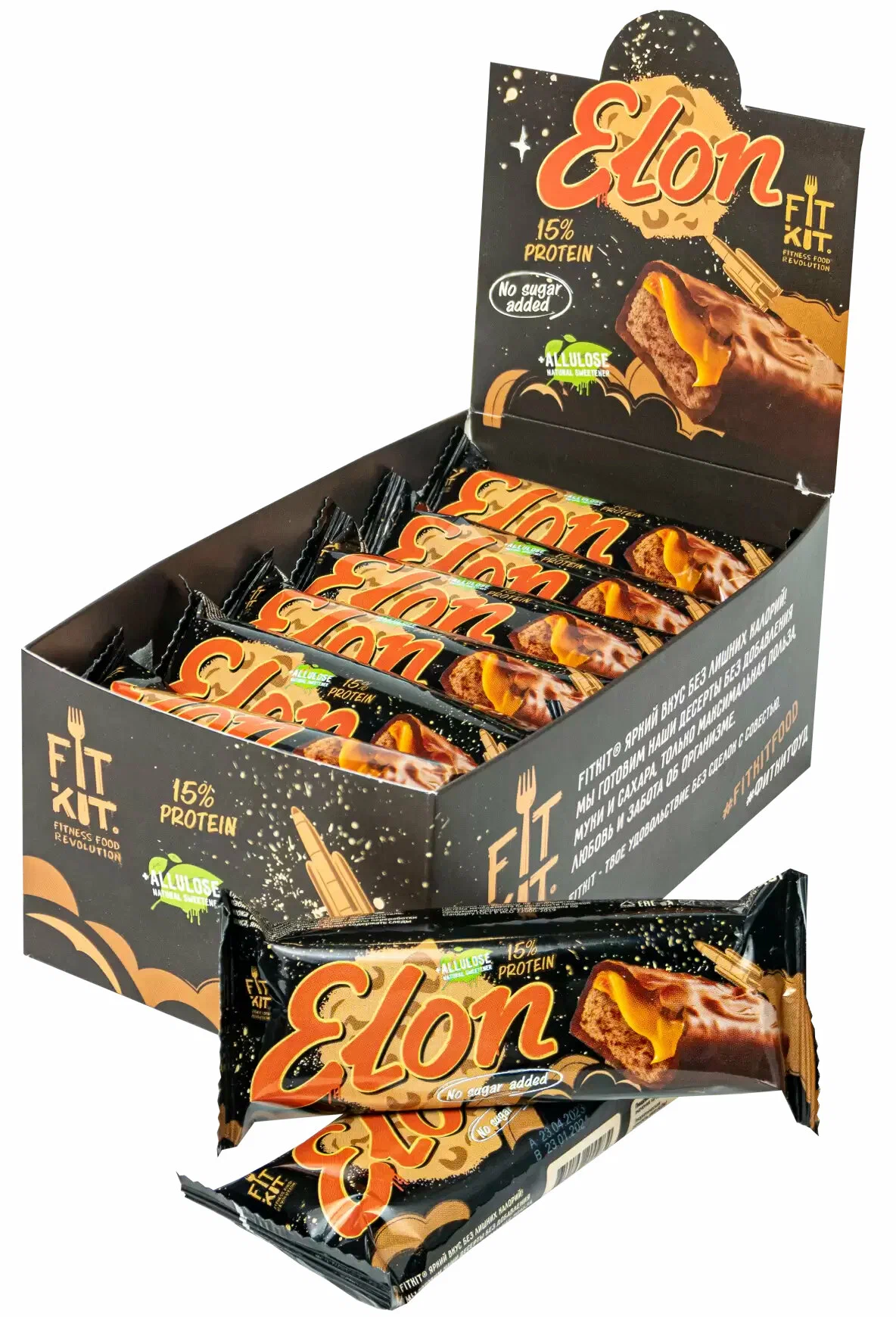 

Протеиновые батончики Fit Kit ELON, 15 шт х 45 г