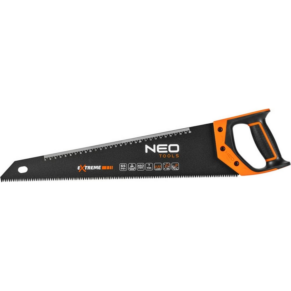 Ножовка по дереву NEO Tools 450 мм, 7TPI PTFE 41-116 сверла под конфирматы faster tools