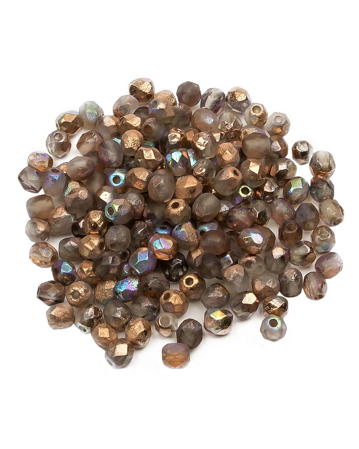 

Стеклянные чешские бусины ганеные круг 4 мм Crystal Etched Copper Rainbow 150шт, Разноцветный, FP-4