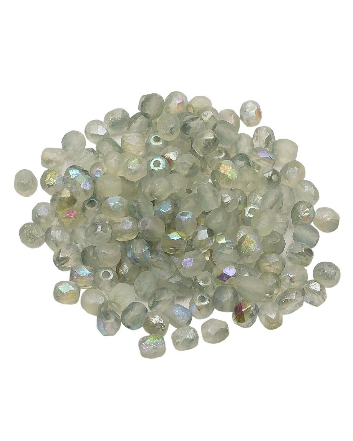 

Стеклянные чешские бусины ганеные круг 4 мм Crystal Etched Green Rainbow 150шт, Разноцветный, FP-4