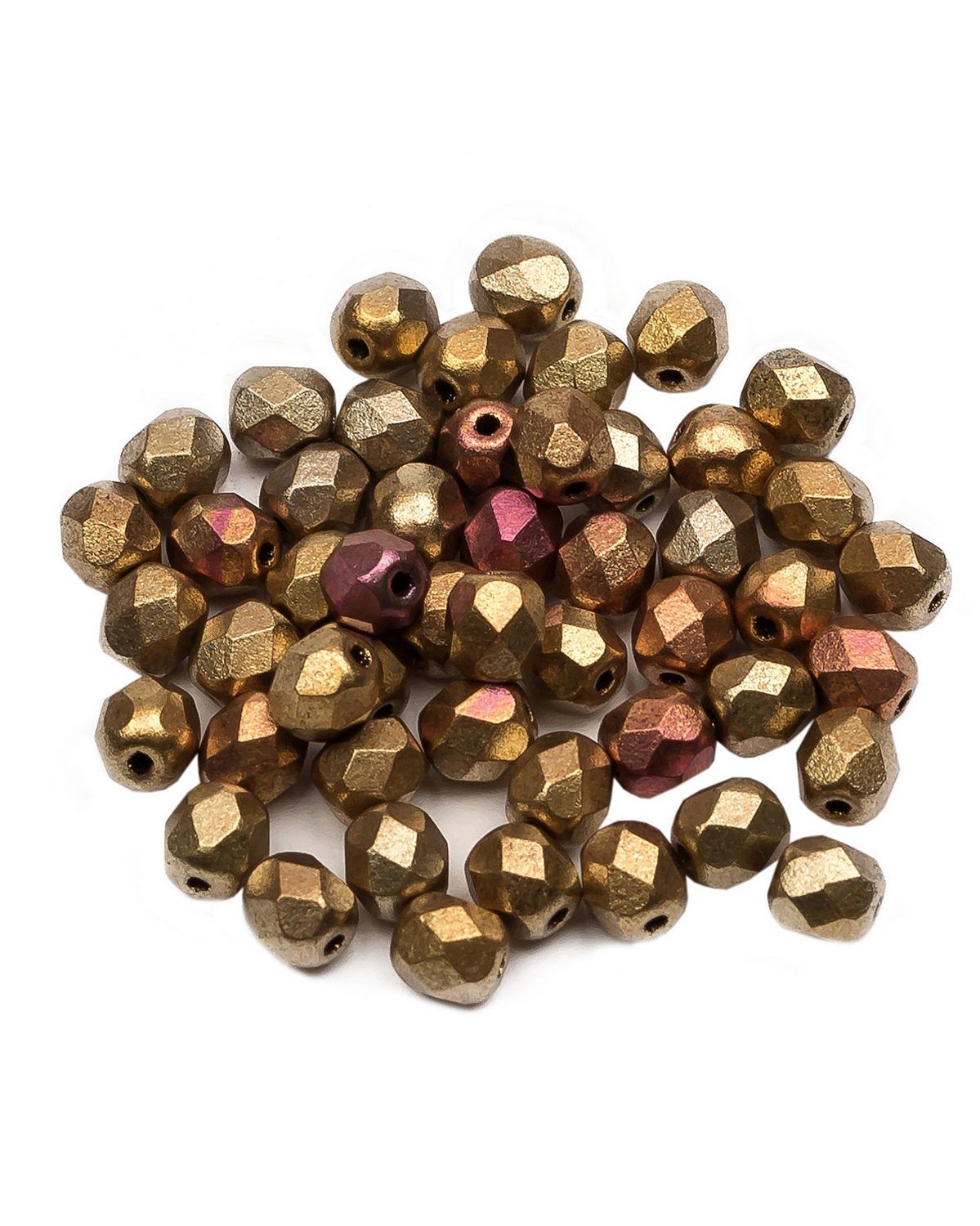 

Стеклянные чешские бусины Fire polished beads ганеные круглые 4 мм Metallic Mix 50шт, Разноцветный, FP-4