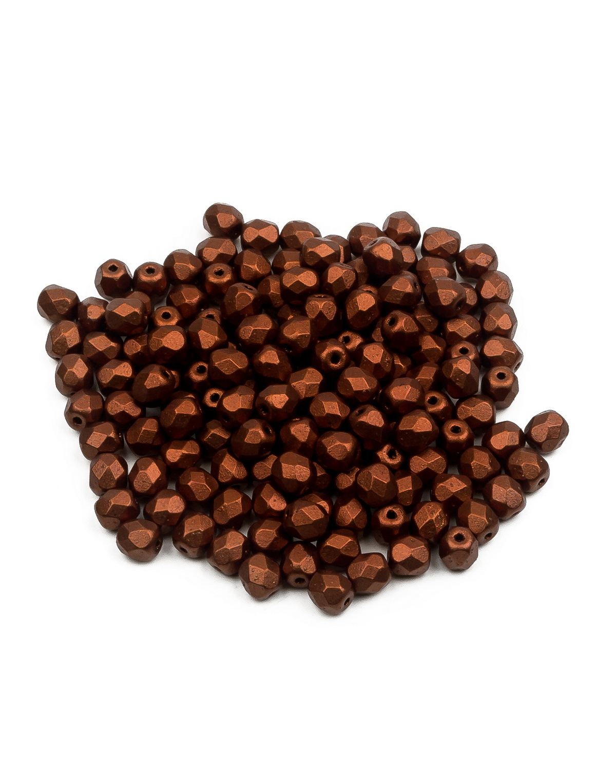 

Стеклянные чешские бусины Fire polished beads ганеные круглые 4 мм цвет Copper 150шт, Коричневый, FP-4