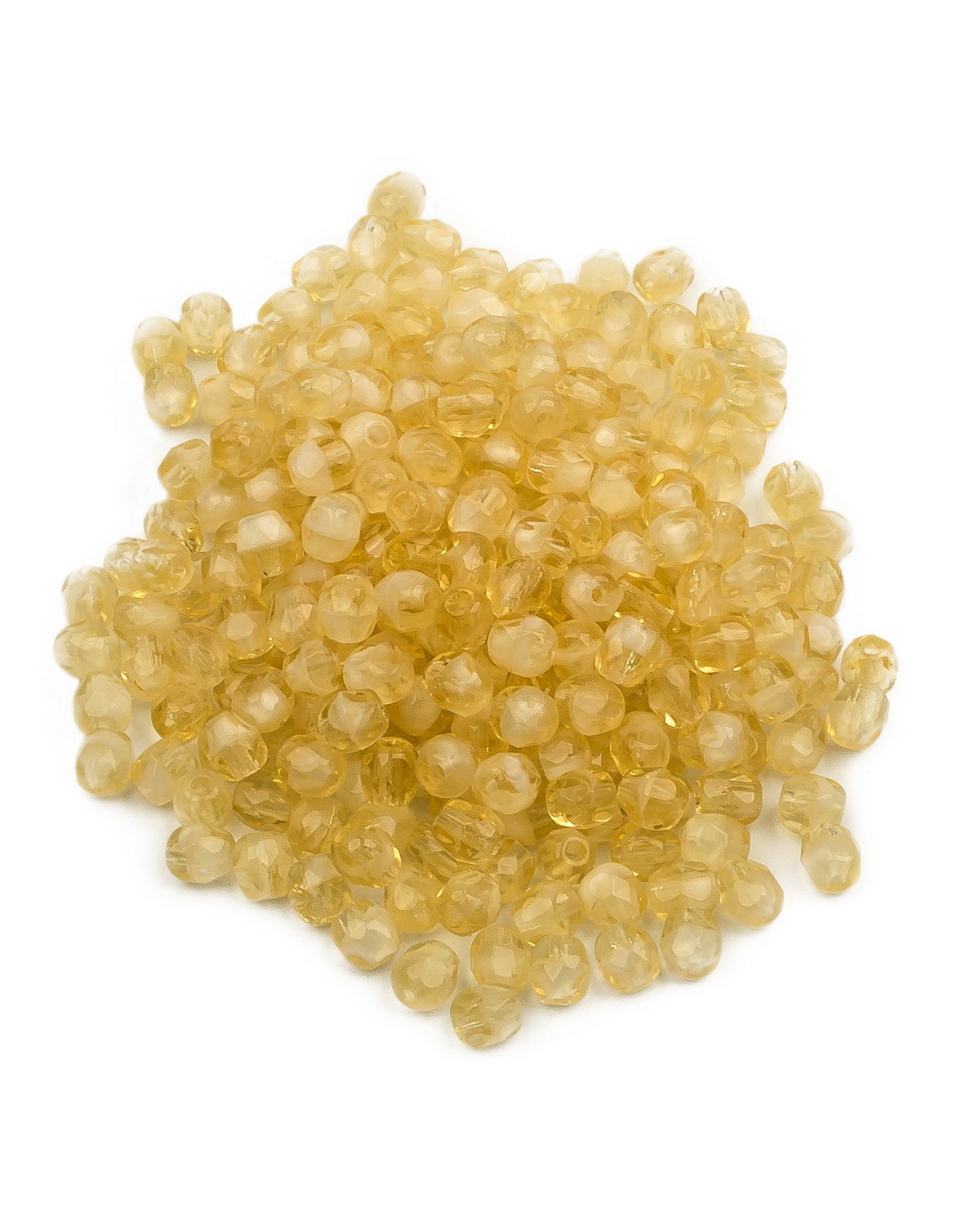 

Стеклянные чешские бусины Fire polished beads ганеные круглые 4 мм цвет цвет 06138 250шт, Желтый, FP-4