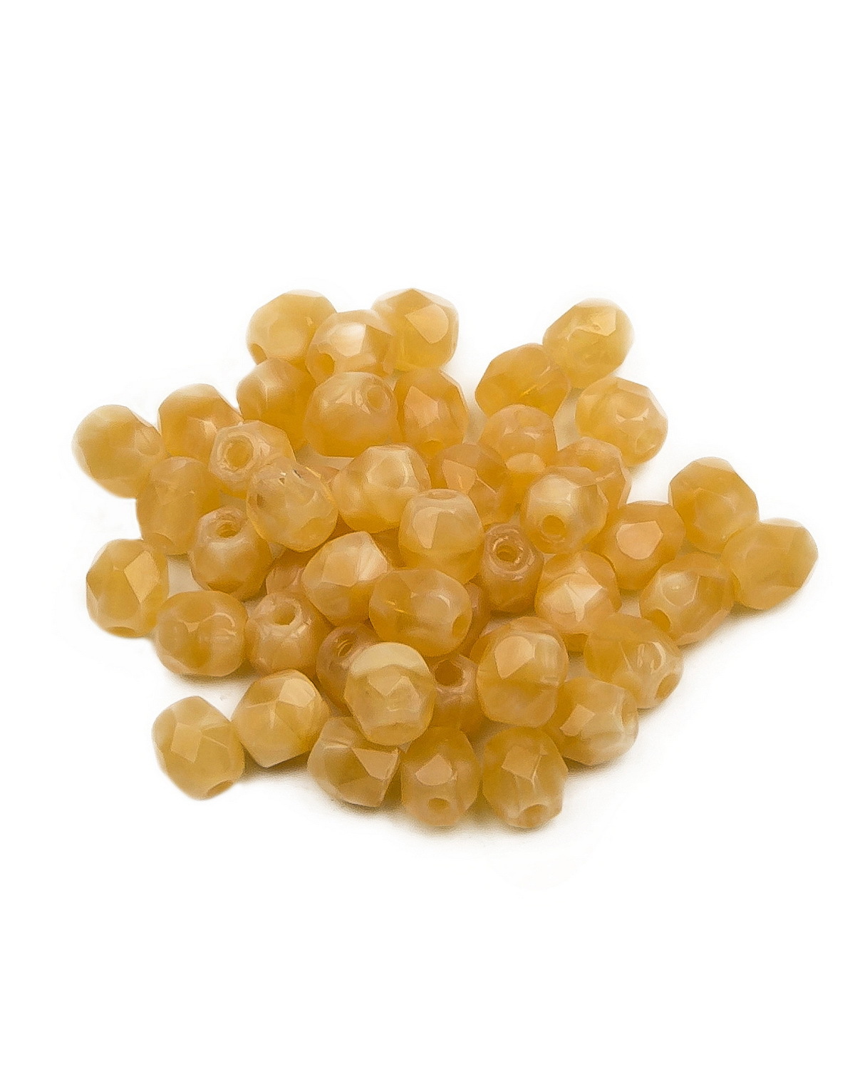 

Стеклянные чешские бусины Fire polished beads ганеные круглые 4 мм цвет цвет 11120 50шт, Желтый, FP-4