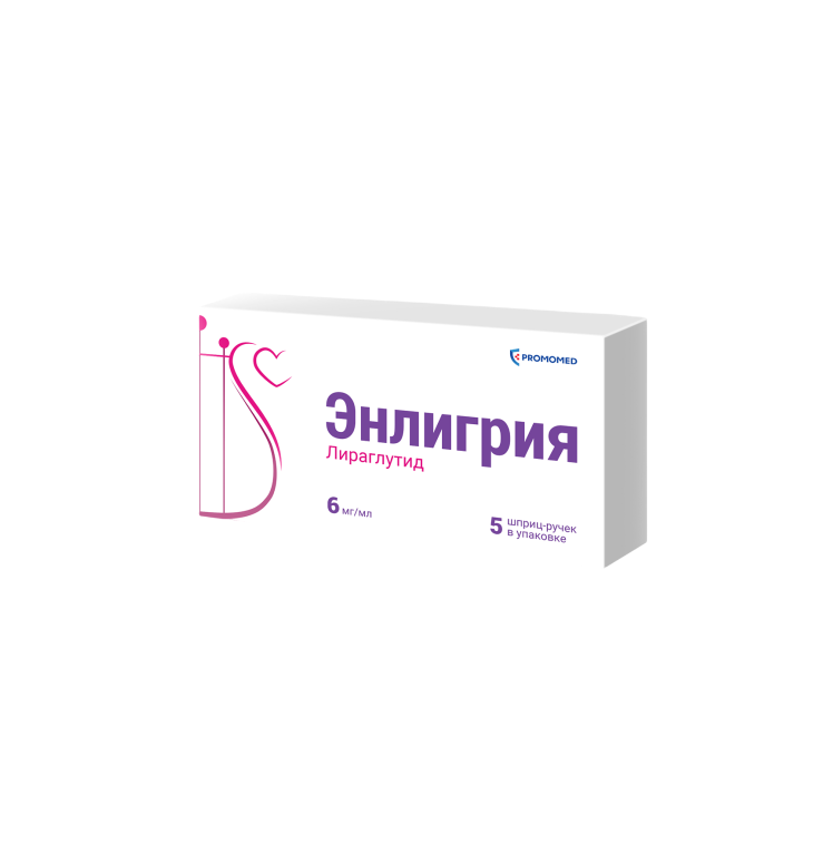 

Энлигрия раствор для подкожного введения шприц-ручка 6 мг/мл 3 мл 5 шт.