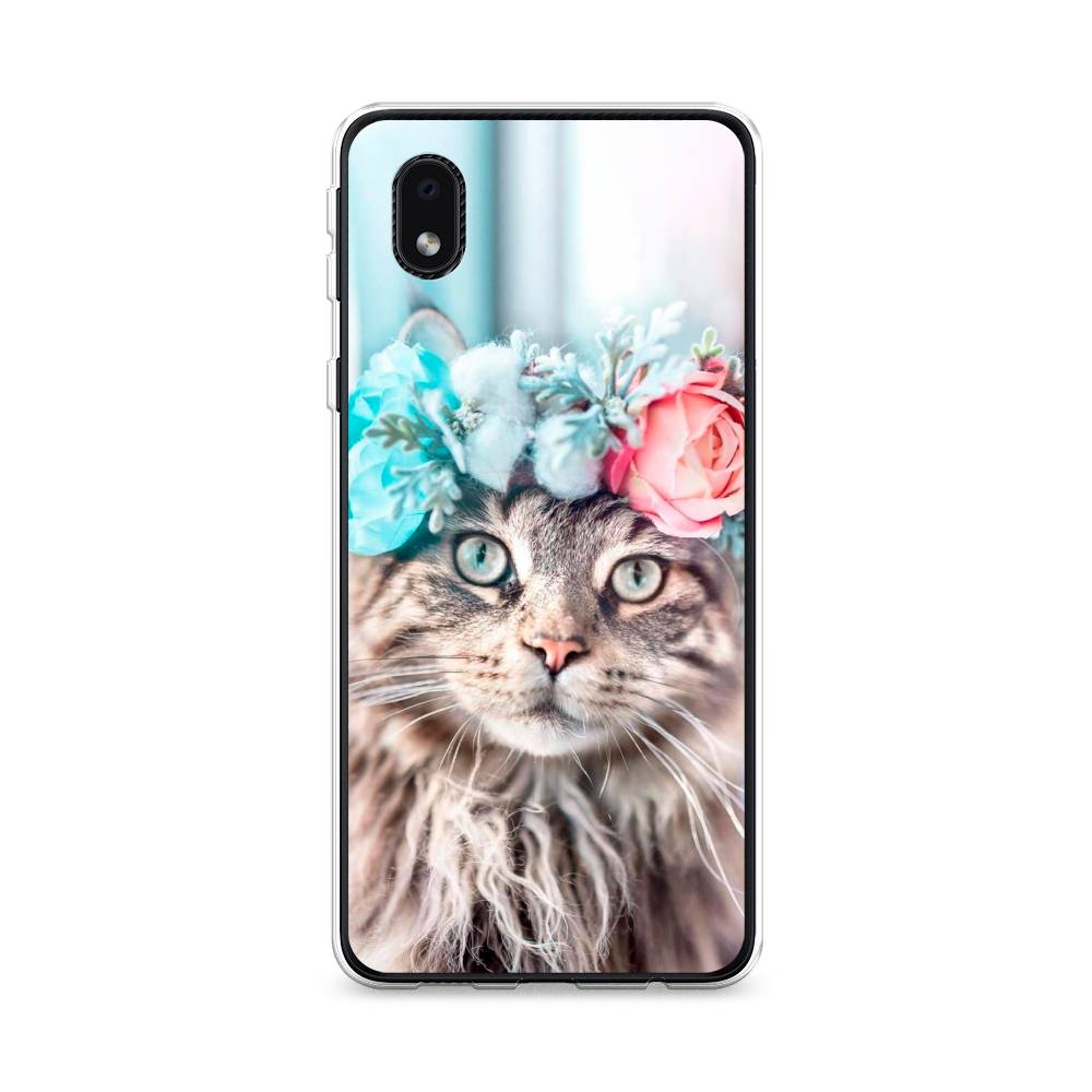 

Чехол Awog на Samsung Galaxy A01 Core / Самсунг A01 Core "Кот в венке", Серый;голубой;розовый, 2101250-2