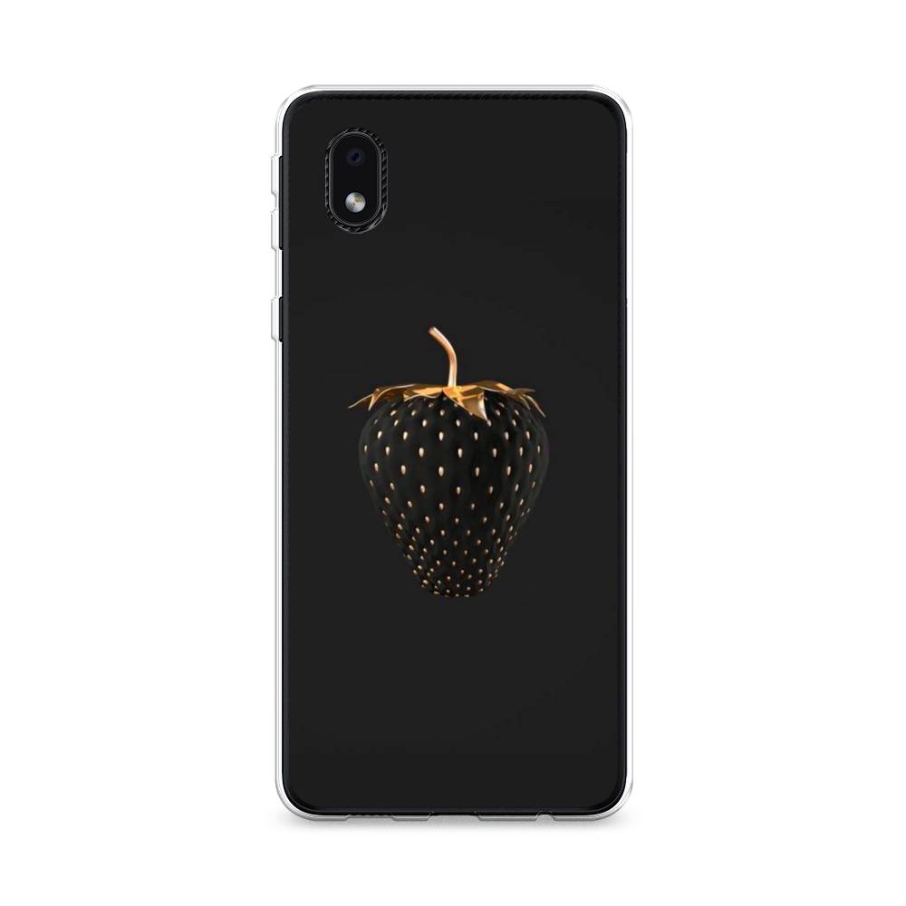 фото Чехол awog "черно-золотая клубника" для samsung galaxy a01 core