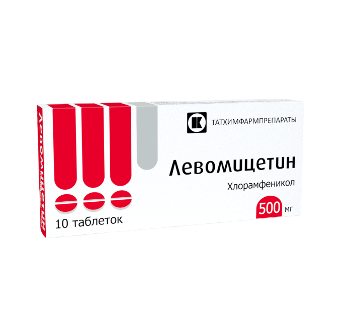 

Левомицетин таблетки 500 мг 10 шт.