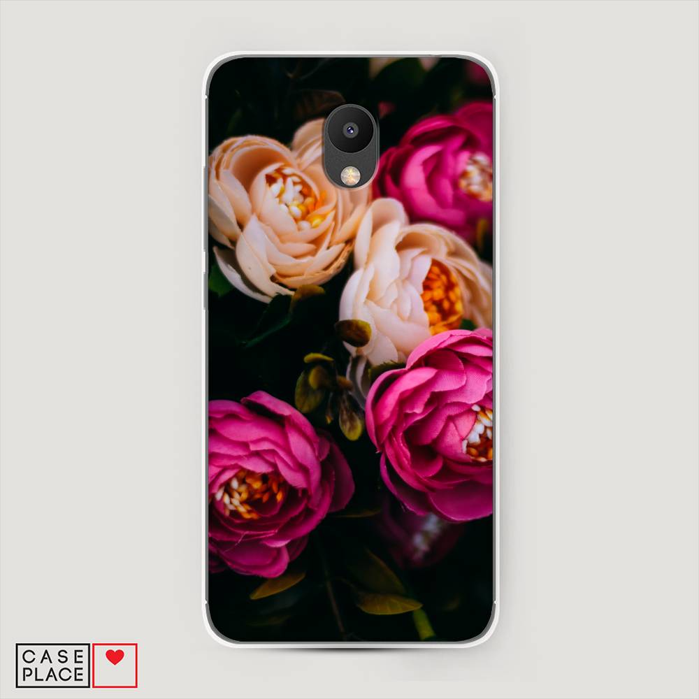 

Чехол Awog на Meizu M6 "Розовые пионы на черном", Розовый;черный, 72050-8